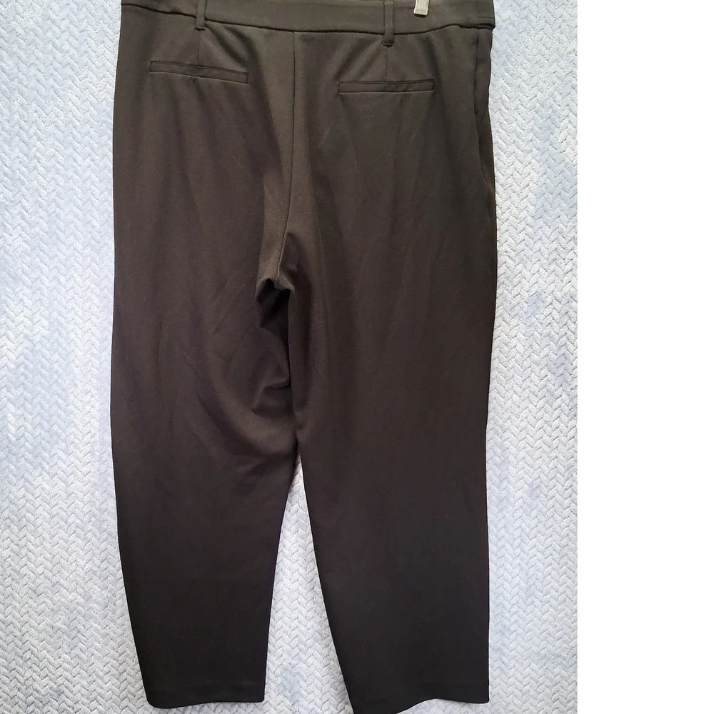 Michael Kors Black Belted Straight Leg Trousers Size 16 Wide Leg Relaxed Fit